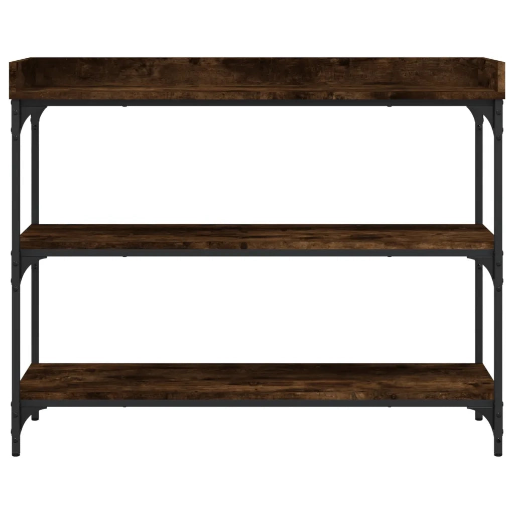 Tavolino Consolle con Ripiani Rovere Fumo 100x30x80 cm 837809