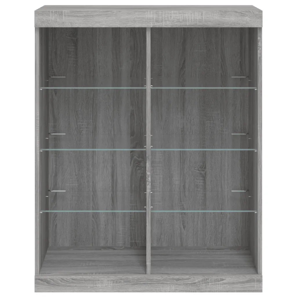 Credenza con Luci LED Grigio Sonoma 81x37x100 cm 836719