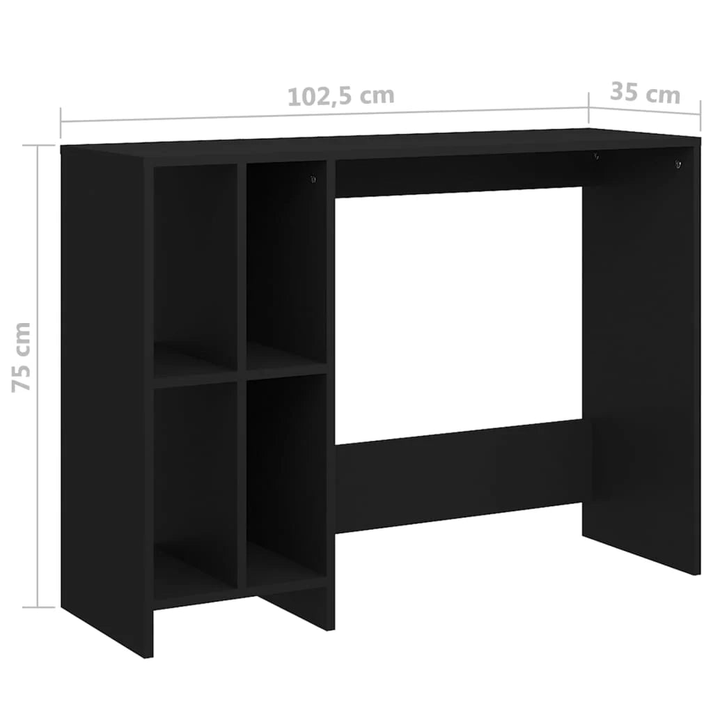 Tavolo da ufficio postazione di lavoro mobile per computer scrivania per computer studio per laptop legno ingegnerizzato nero 02_0023761