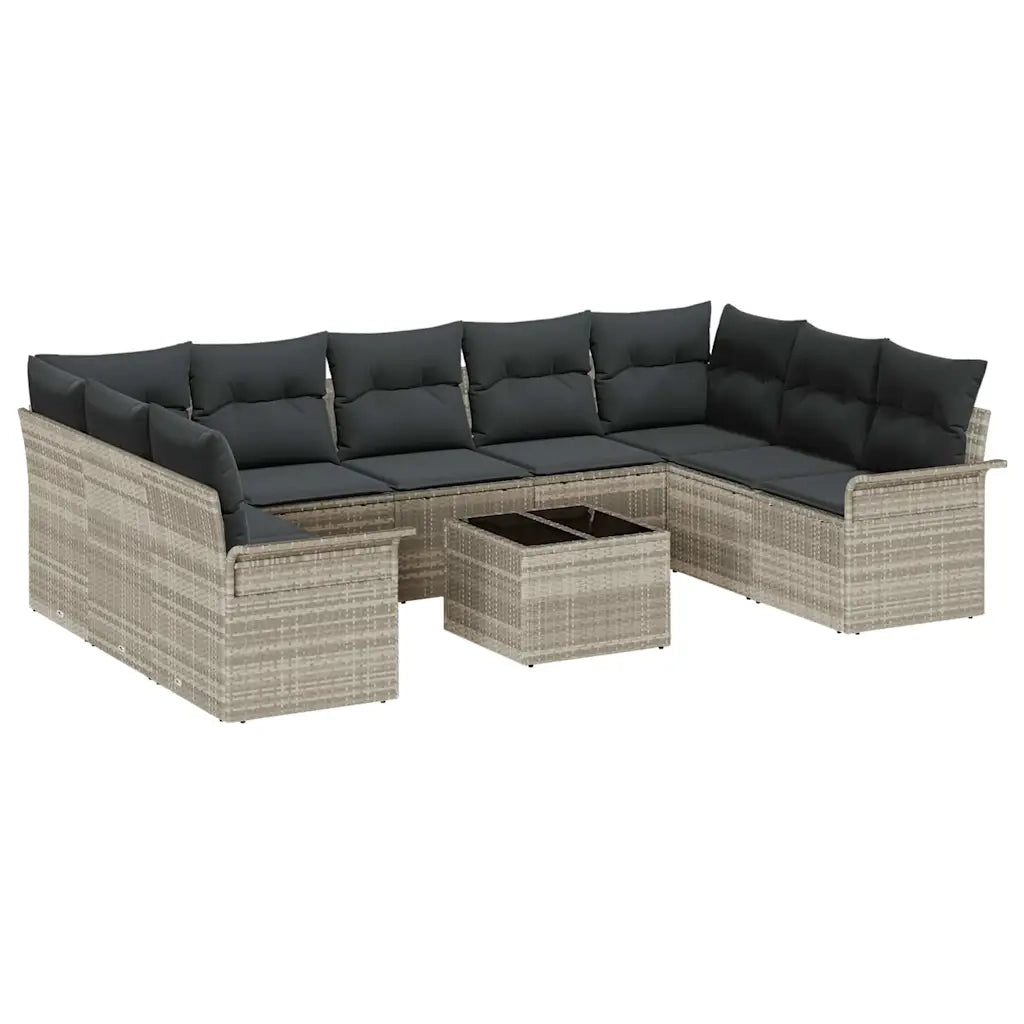 Set Divano da Giardino 10 pcs Grigio polyrattan 3354201