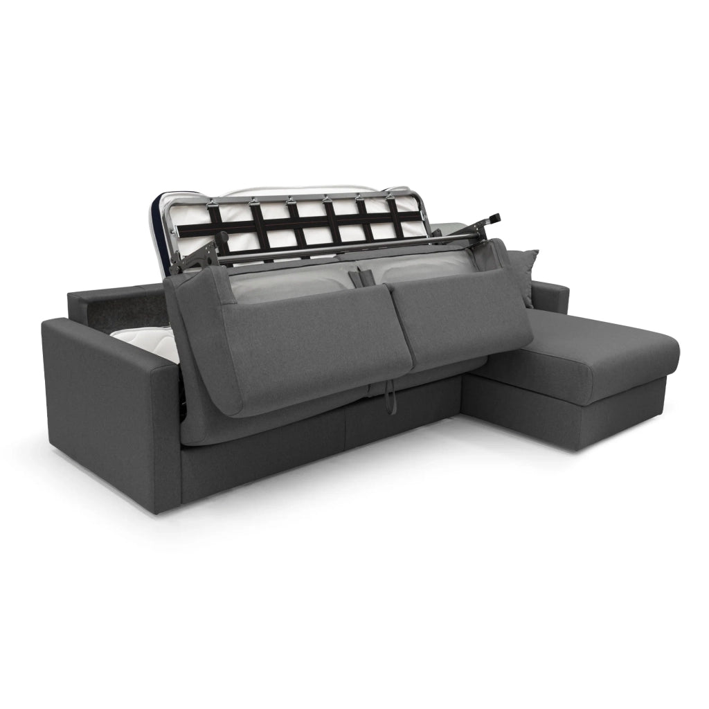 Chris Divano letto angolare 5 posti in tessuto impermeabile T13 248 cm Destro (mat. 120x197) antracite