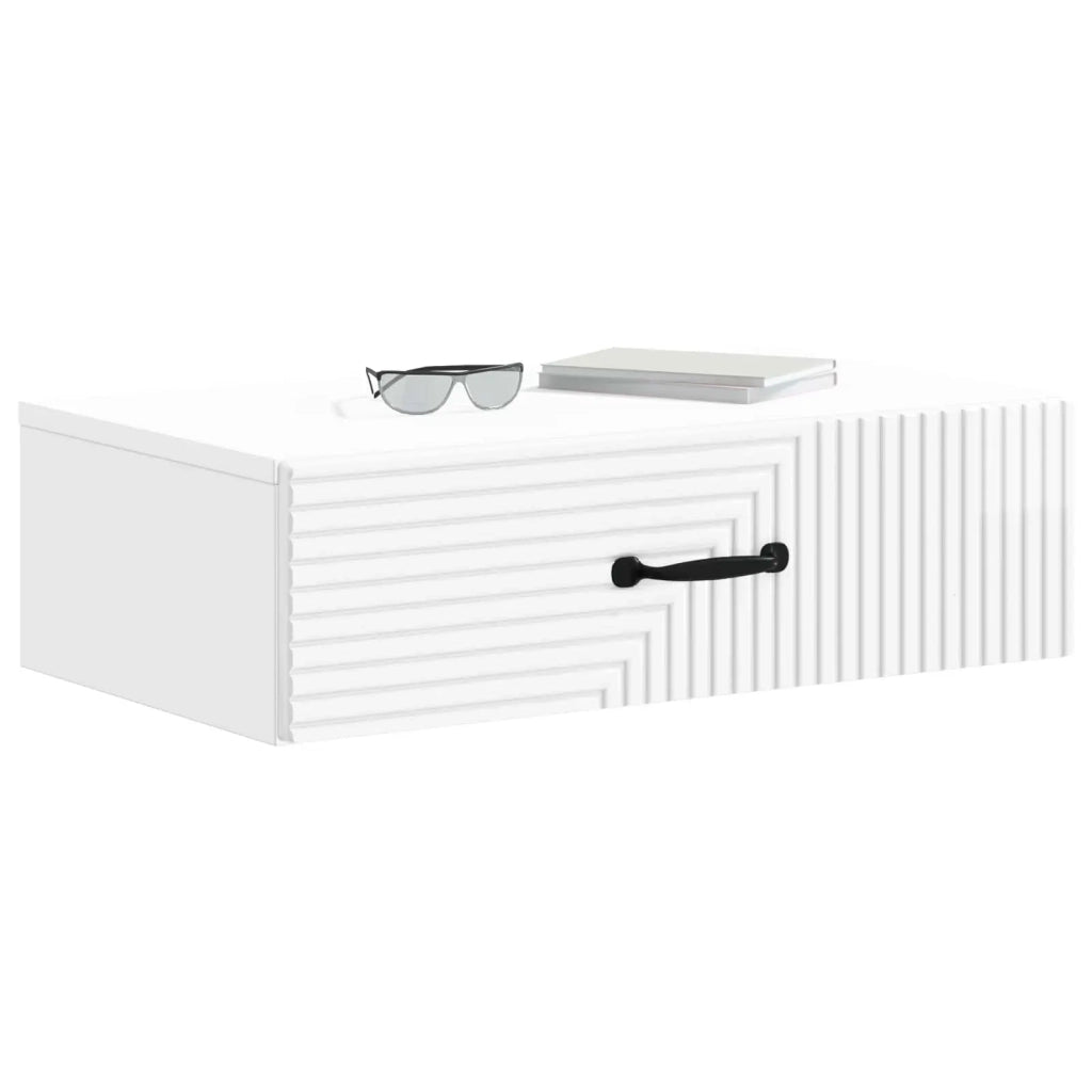 Tavolino da Parete Laterale Bianco Lucido 59 x 34,5 x 17 cm 898659