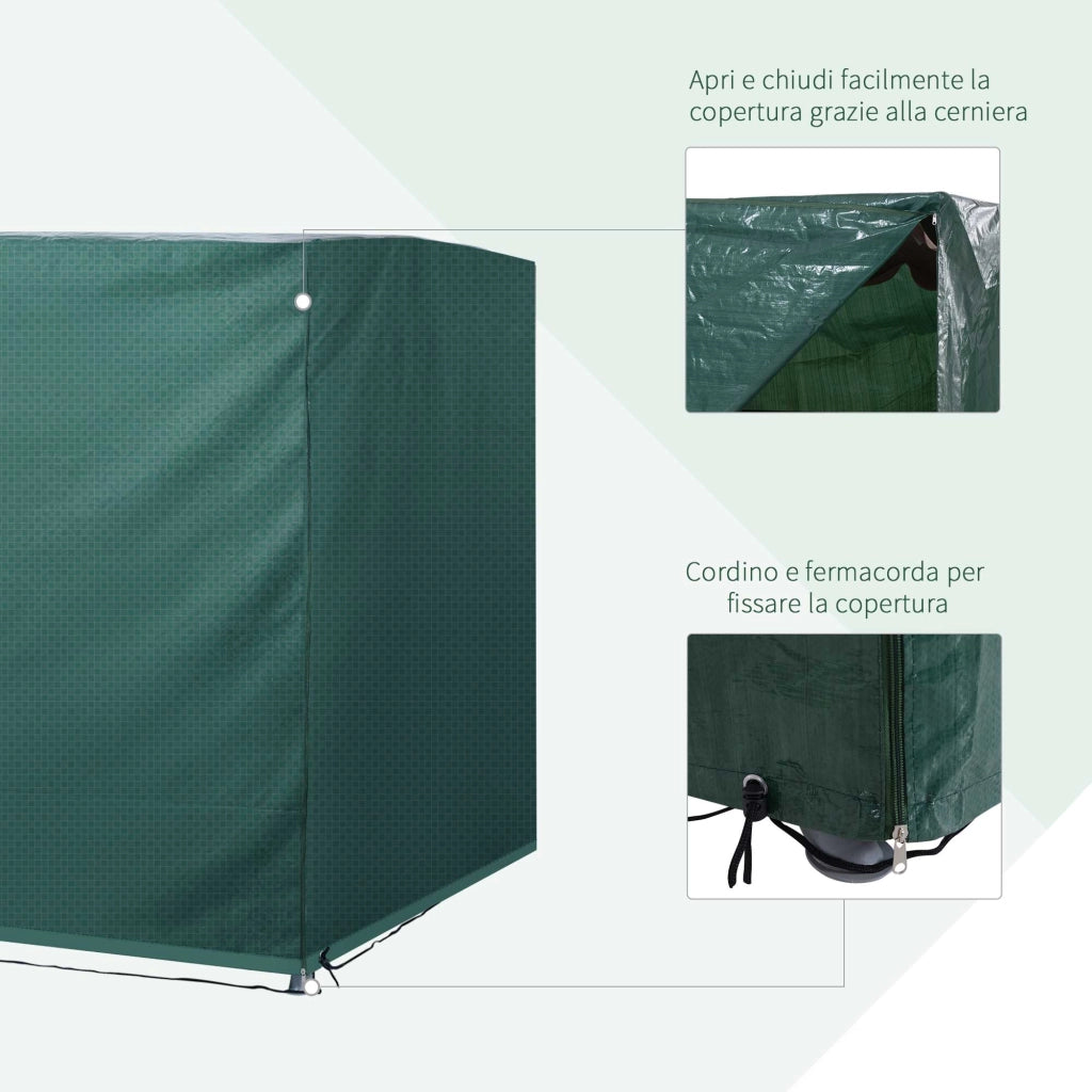 Telo Copertura per Dondolo e Mobili da Giardino Impermeabile Verde 215x155x150 cm