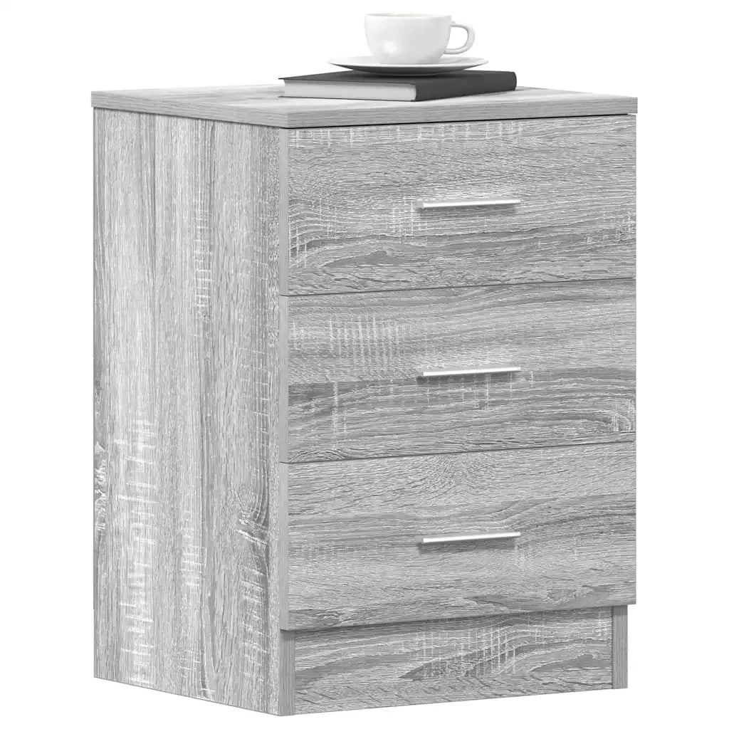 Comodini Grigio Sonoma 2 pz 38x35x56 cm in Legno Multistrato cod mxl 30768