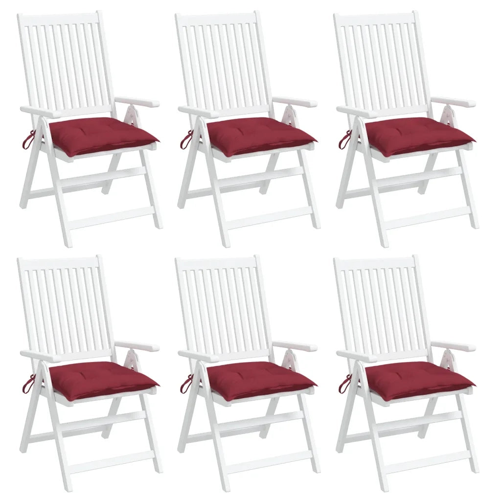 Cuscini per Pallet 6 pz Rosso Vino 50x50x7 cm Tessuto Oxford 361536