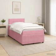 Letto box spring con materasso Rosa 120 x 190 cm Velluto 3451642