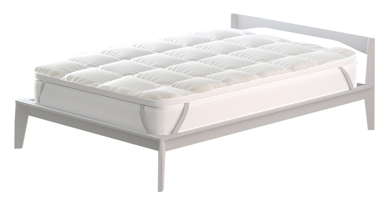 Topper Matrimoniale Trapuntato 600 gr/mq con Elastici Plus Bianco