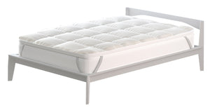 Topper Singolo Trapuntato 600 gr/mq con Elastici Plus Bianco