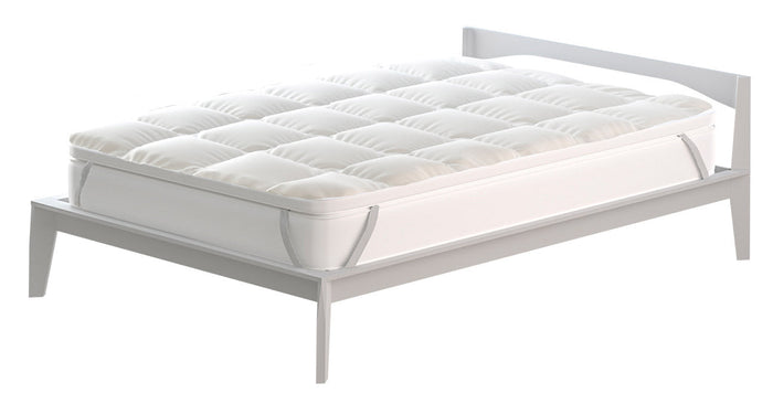 Topper Singolo Trapuntato 600 gr/mq con Elastici Plus Bianco