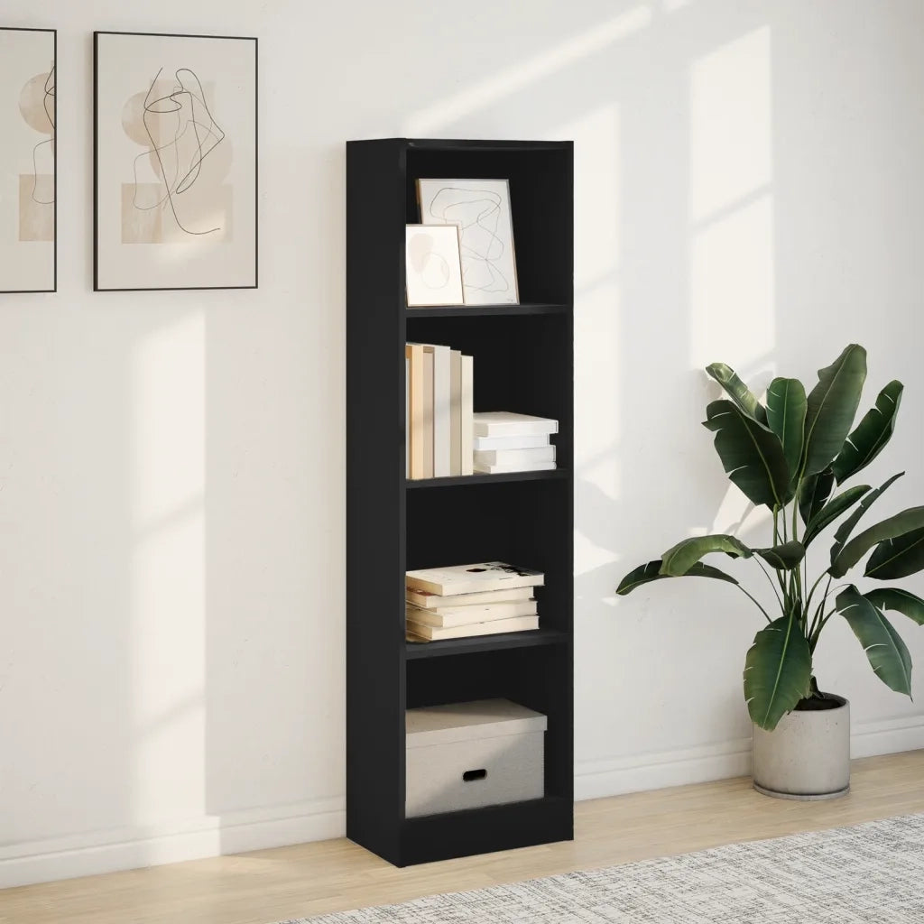 Libreria Nera 40x24x143 cm in Truciolato 857784