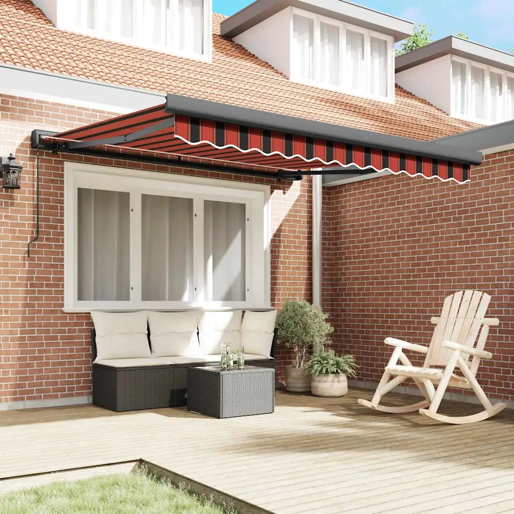 vidaXL Tenda Retrattile Arancione e Marrone 300 x 250 cm