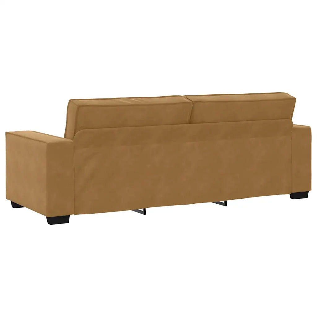 Set di Divani 3 pz con Cuscini Marrone in Velluto 3324625