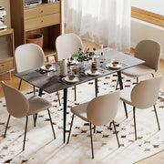 Tavolo da pranzo allungabile 120-160 cm per 6-8 persone, struttura in acciaio e piano grigio