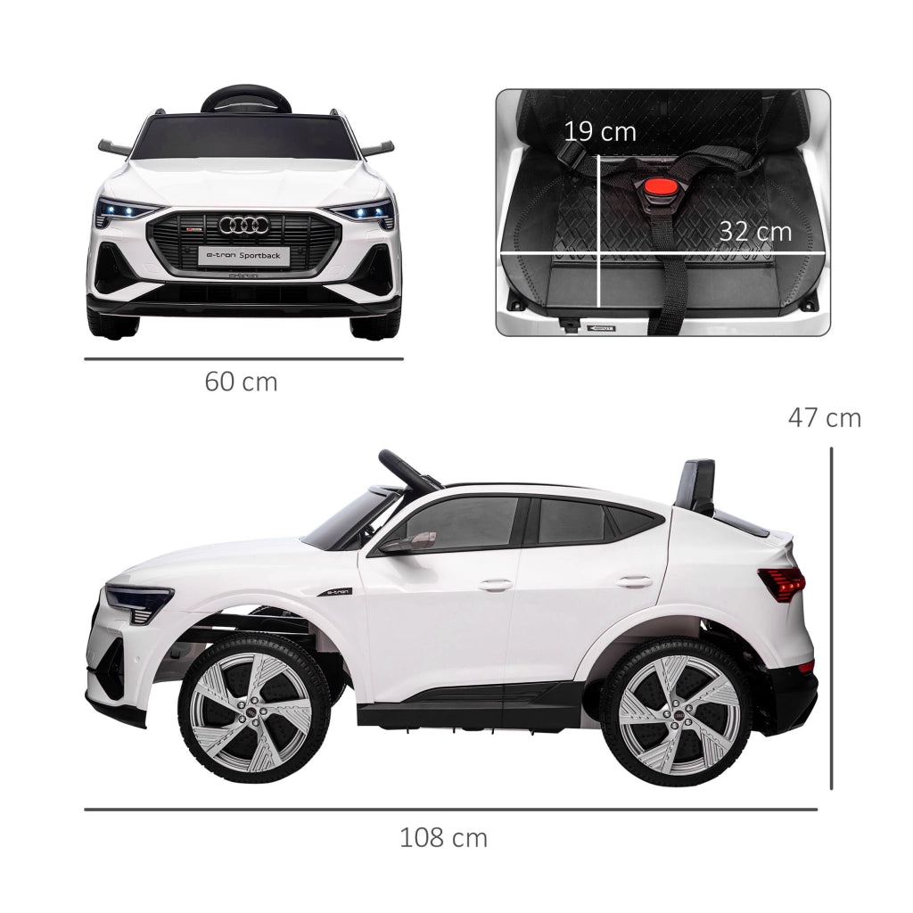 EasyComfort Auto Elettrica per Bambini 3-5 Anni, Macchina 12V con Telecomando e Luci Colorate, Velocità Fino a 8km/h, Bianco