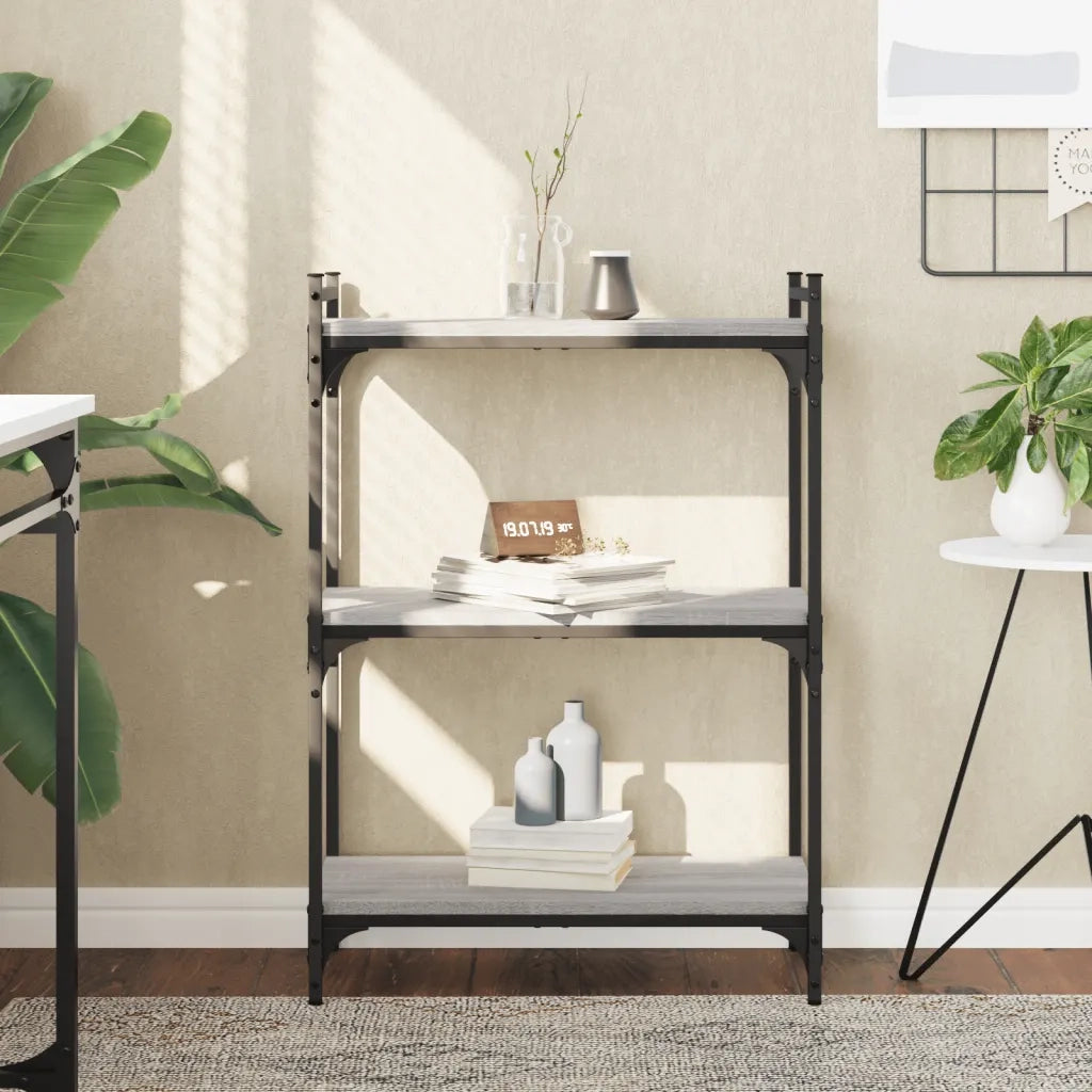 Libreria a 3 Ripiani Grigio Sonoma 60x30x86cm Legno Multistratocod mxl 131951