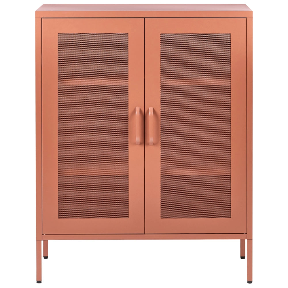 Credenza da ufficio in acciaio in stile industriale moderno 2 ante e 3 ripiani marrone dorato moderno contemporaneo ufficio