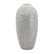 Vaso Decorativo VKH675, Bianco, Poliresina, 21x21x43 cm