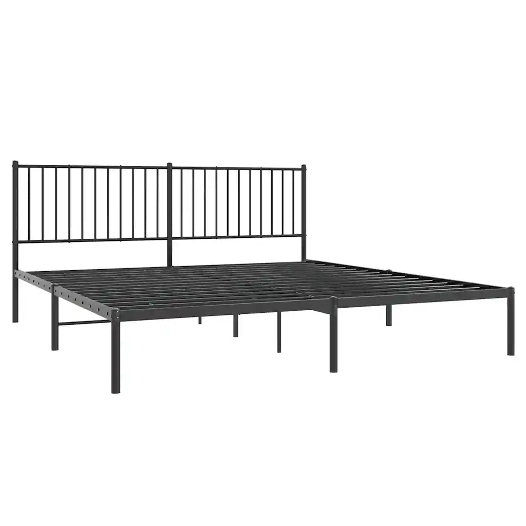 Giroletto con Testiera-Struttura Letto con testiera in Metallo Nero 180x200 cm 247002