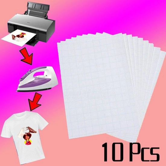 Papier di trasferimento A4 blu quadrato leggermente colorato per magliette in cotone - 10 pezzi