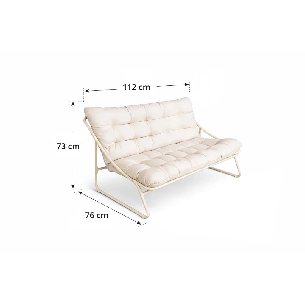 Set salotto da giardino Vivo, divano 2 posti + 2 poltrone + tavolino rettangolare, con cuscini
