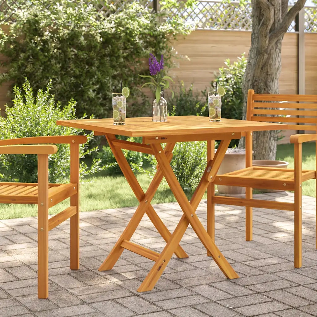 Tavolo da Giardino Pieghevole 85x85x76cm Legno Massello di Teak 47419