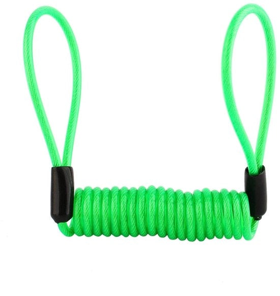 Cavo di sicurezza con allarme - Cavo di sicurezza 1,2 m - Difesa contro la furto - Materiale PVC/Alluminio - Luce fluorescente verde - Diametro esterno 3,5 mm