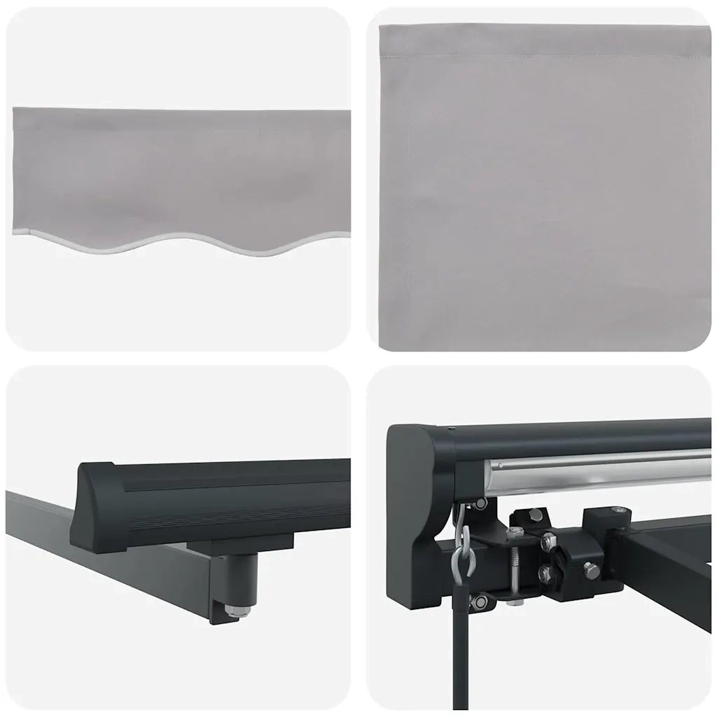 vidaXL Tenda Retrattile Grigio chiaro 400x300 cm Tessuto