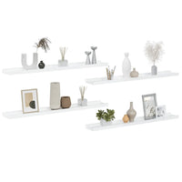 Mensole da Parete 4 pz Bianco Lucido 80x9x3 cm 326655