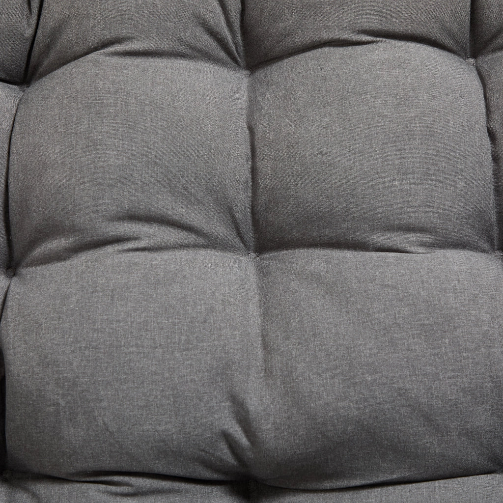 Sedia a Dondolo da Relax con Cuscino Spesso Oscillazione Regolabile Struttura Stabile in Acciaio Grigio 75 x 116 x 82 cm