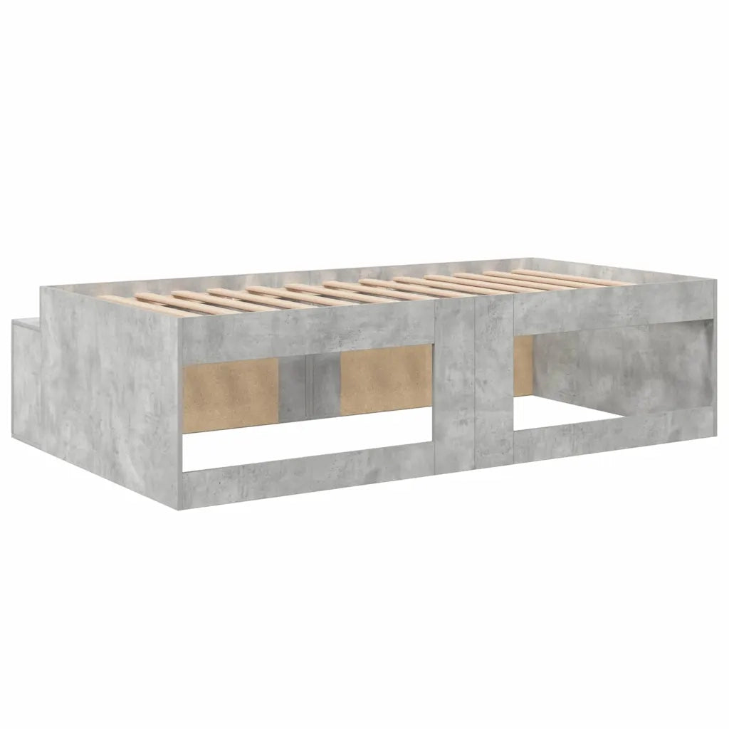 Struttura del letto con cassetto Grigio cemento 100 x 200 cm 3335184