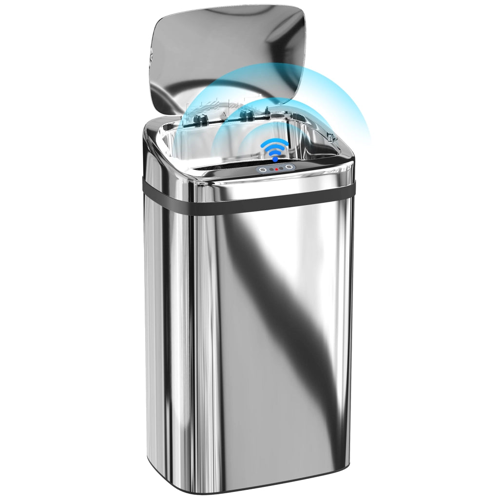 Bidone Rifiuti Automatico 30L ¨C Zephmum ¨C Argento 33x25x57.5 cm