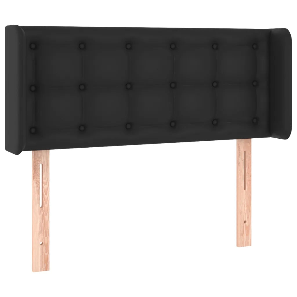 Testiera | Testata a LED Nera 83x16x78/88 cm in Similpelle