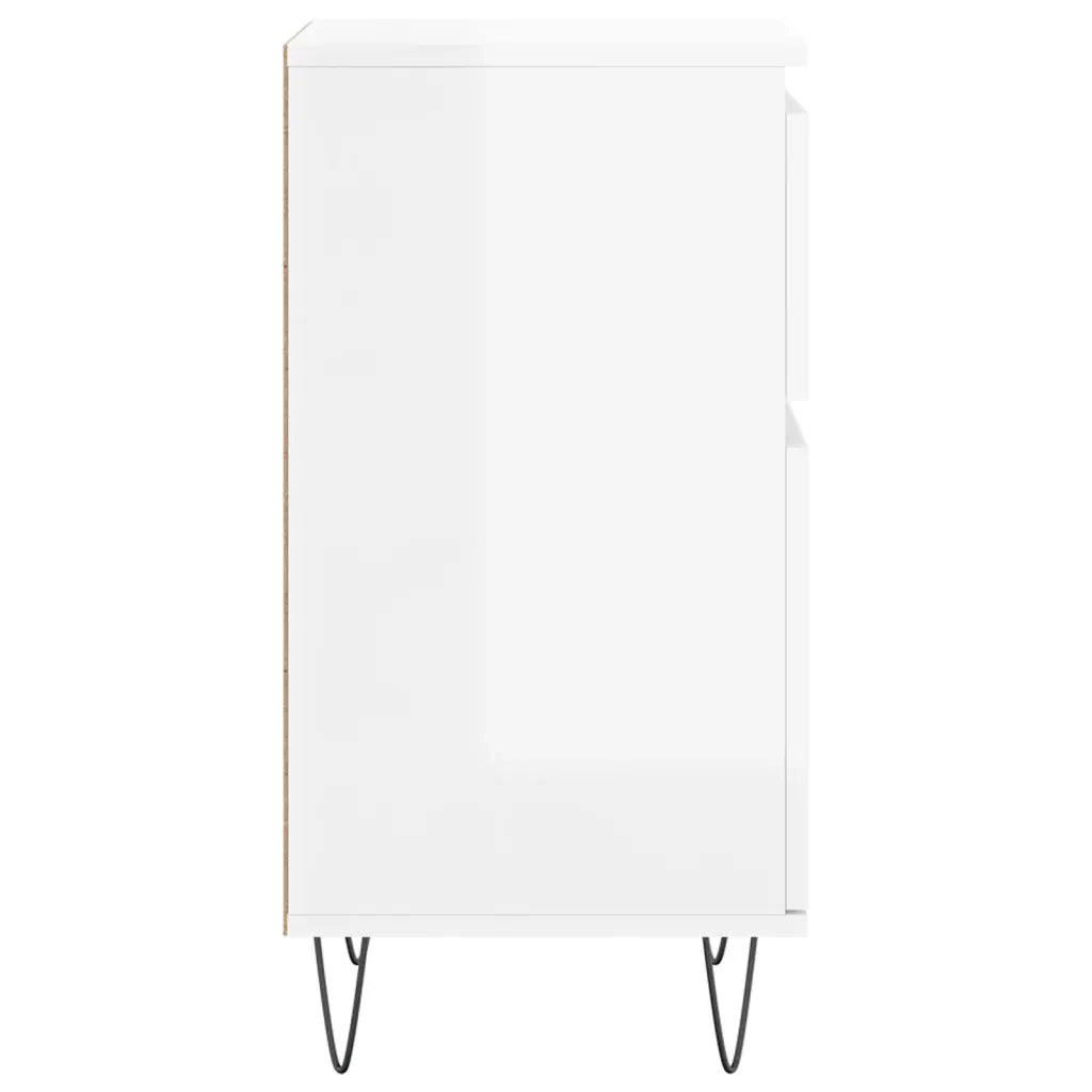 Credenze 2 pz | Madia | Buffet da pranzo | Armadio da pranzo Bianco Lucido 40x35x70 cm in Legno Multistrato
