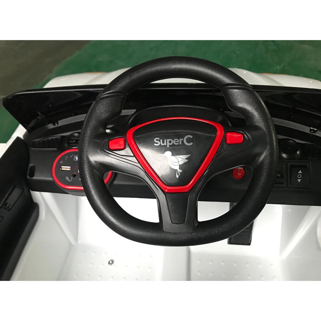 Macchina Elettrica per Bambini 12V Auto Super-C Bianca