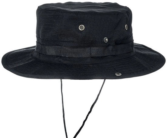 Cappello da Sole Opacos per Uomo e Donna, 58-60cm, Fodero, Cappello da Sole da Esterno, Cappello da Sole da Giungla, Cappello da Sole da Cowboy, Nero