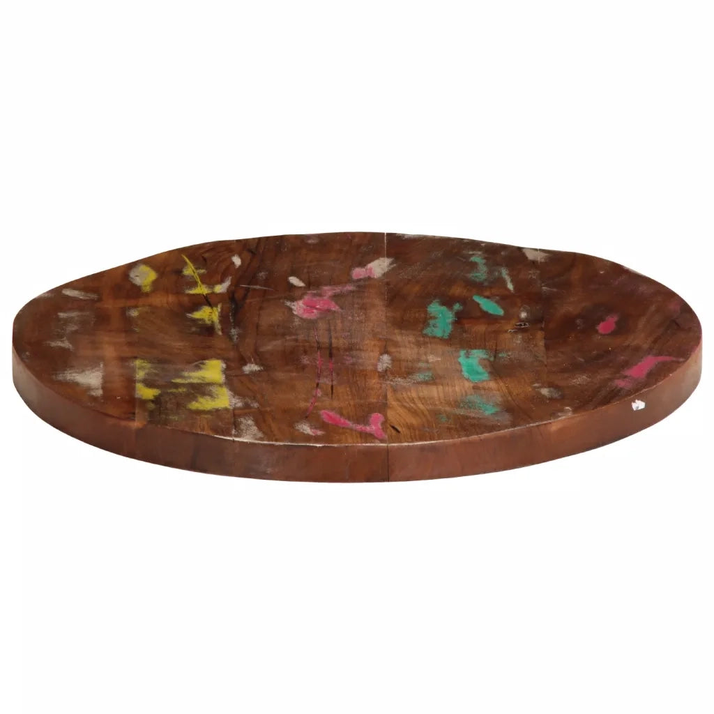 Piano per Tavolo Ø 50x2,5 cm Rotondo Legno Massello di Recupero 370021