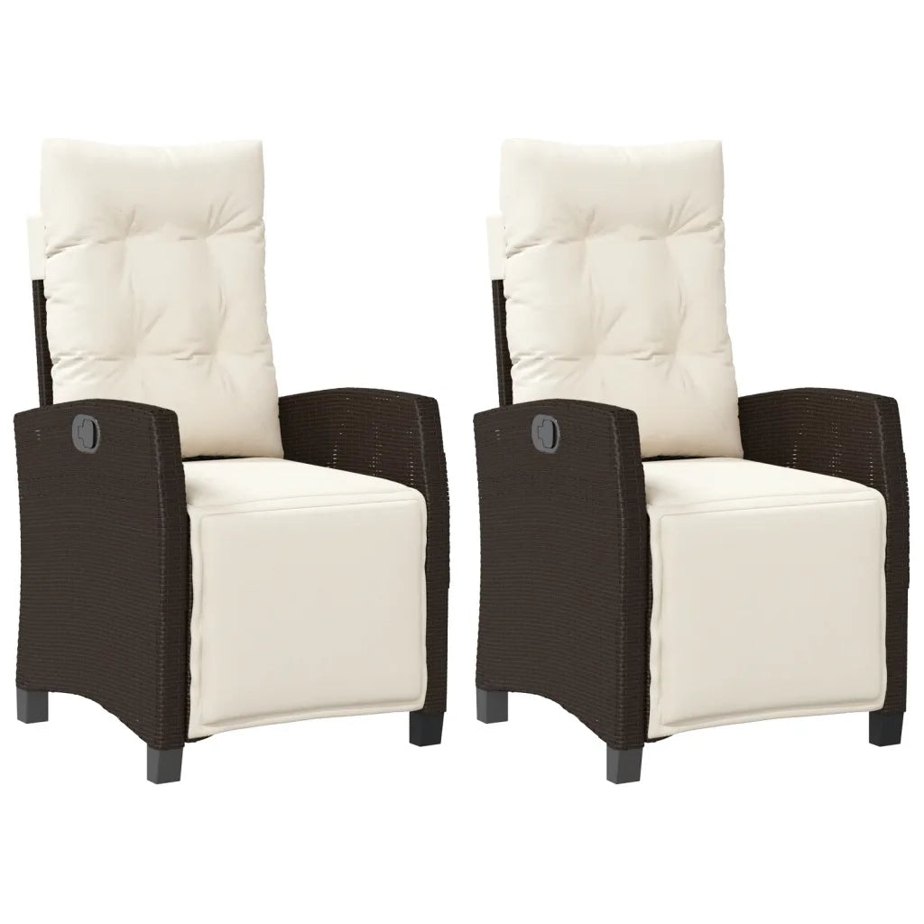 Sedie da Giardino Reclinabili 2 pz con Poggiapiedi Polyrattancod mxl 86939