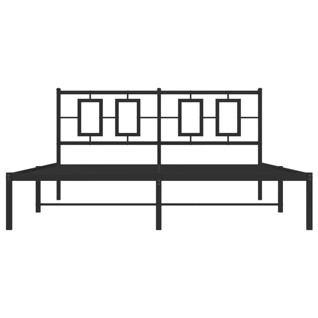 Giroletto con Testiera in Metallo Nero 150x200 cm