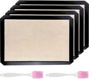 Set di 4 Piatte per Cucina in Silicone e 2 Spatole per Griglia, Hermeticamente Chiuse