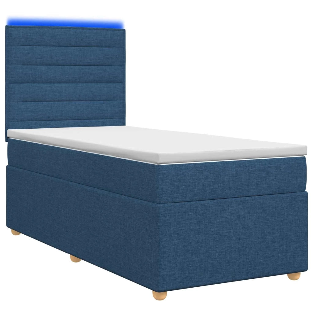 Letto box spring con materasso Blu 90 x 190 cm Tessuto 3455237
