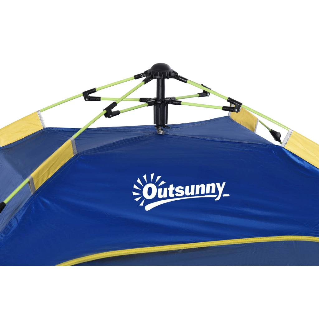 Tenda da Spiaggia Pop Up 2 Persone ¨C zephmum ¨C Blu Giallo 220x173x120 cm