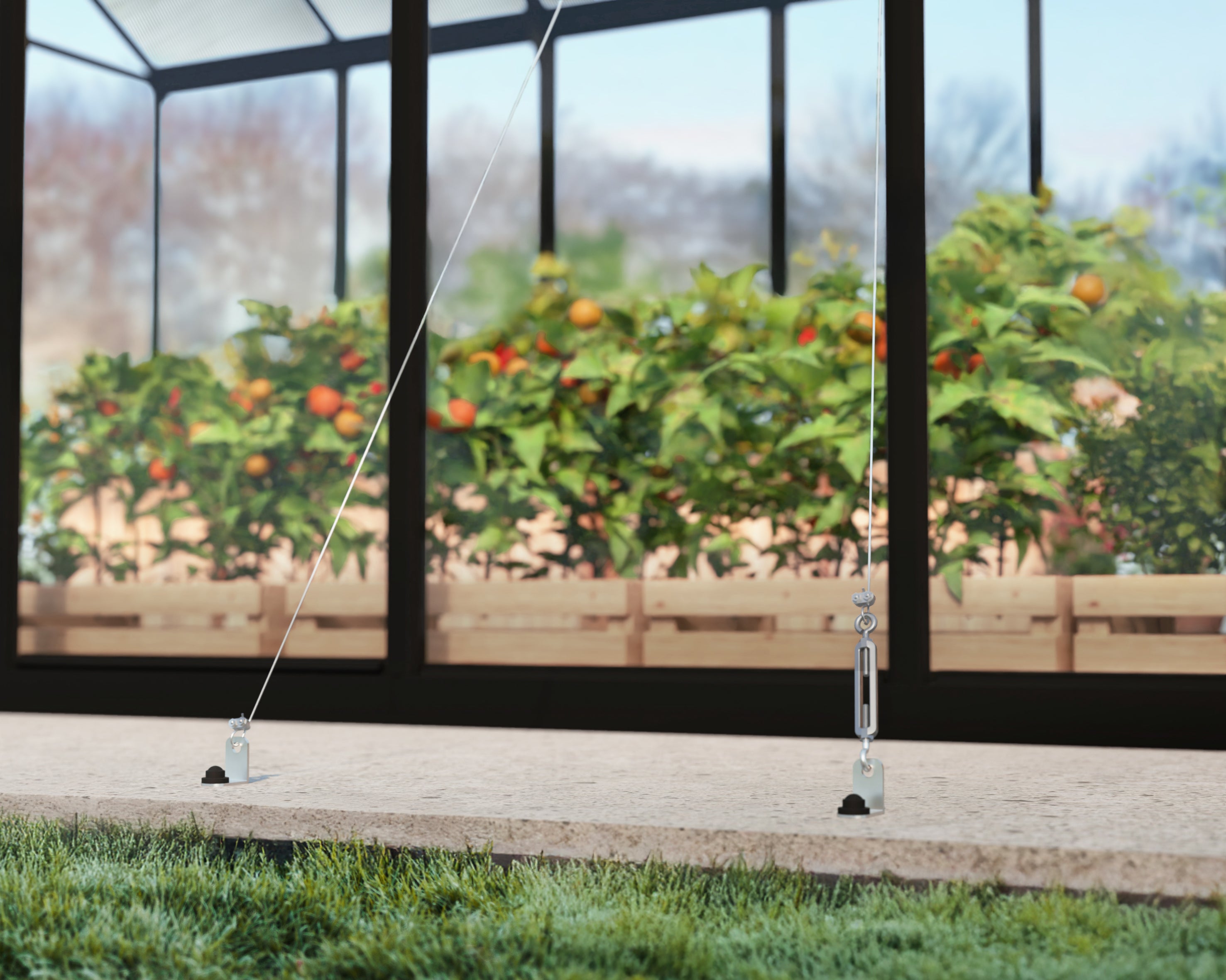 Serra Da Giardino in Policarbonato 608x304x285 cm- colore Nero Canopia ARIA Ibrida