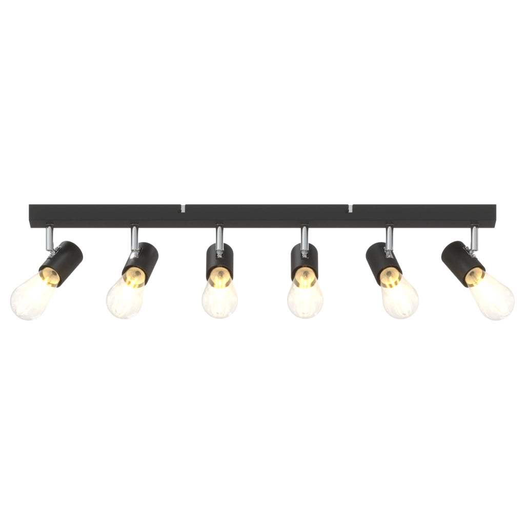 Faretti da soffitto 6 vie regolabili neri E27