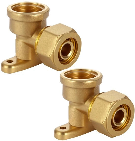 Fitting Schroeffitting 16 x 2 mm - 2 pezzi - DVGW - sistema di tubi di connessione - angolo di transizione - rame - temperatura massima 95 °C - connessione