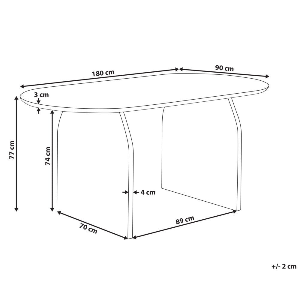 Tavolo da pranzo in legno chiaro 180 x 90 cm in legno d'acacia Design rustico tradizionale Sala da pranzo