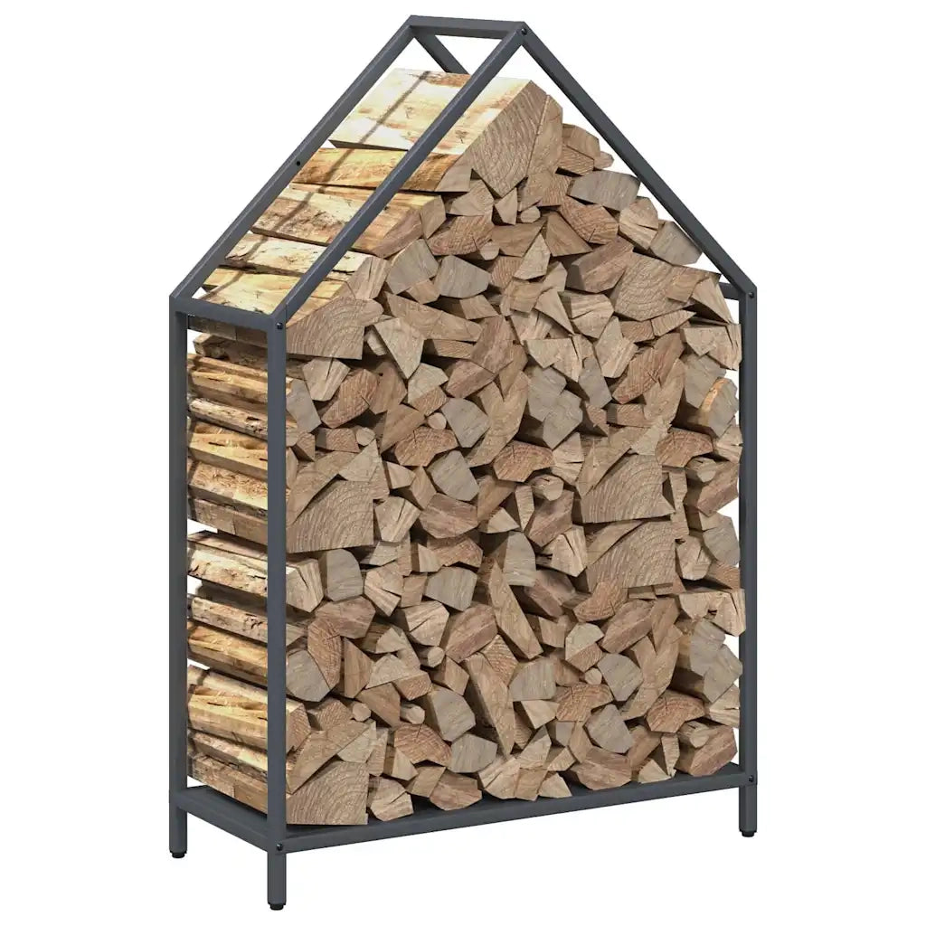 Rastrelliera per Legna da Ardere Antracite 60x25x90 cm 864309