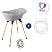 THERMOBABY Kit vasca VASCO Charm grigio: vasca + piedini + piletta di scarico