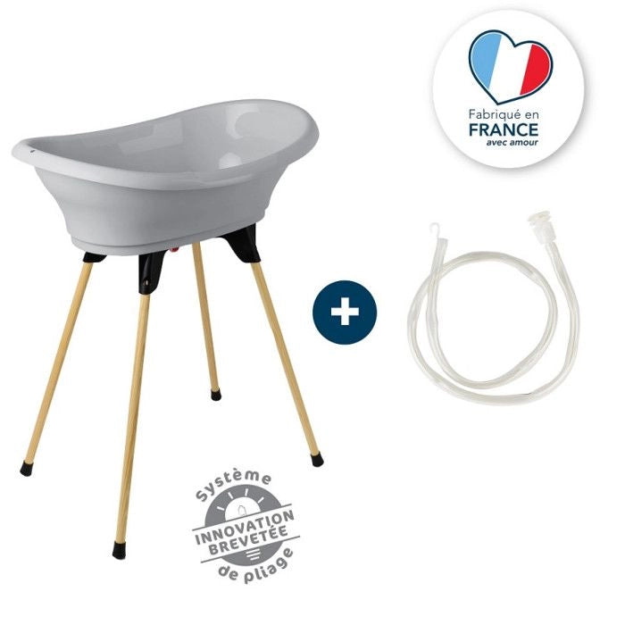 THERMOBABY Kit vasca VASCO Charm grigio: vasca + piedini + piletta di scarico