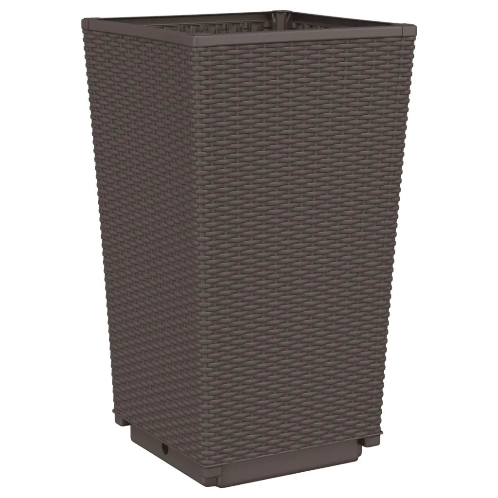 Fioriere da Giardino 2 pz Marrone 32,5x32,5x57 cm in PP 367850