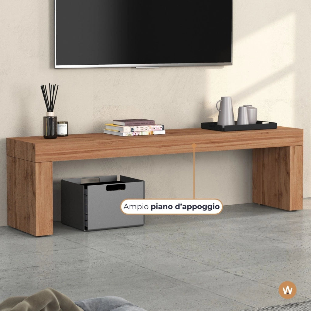 WHOUS Panca porta tv Chronos colore rovere 180x40x51 cm